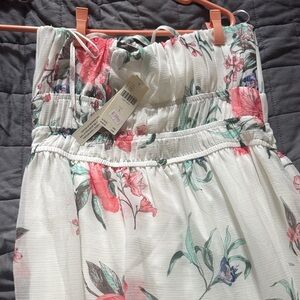 The Somerset strapless chiffon midi dress Small NWT